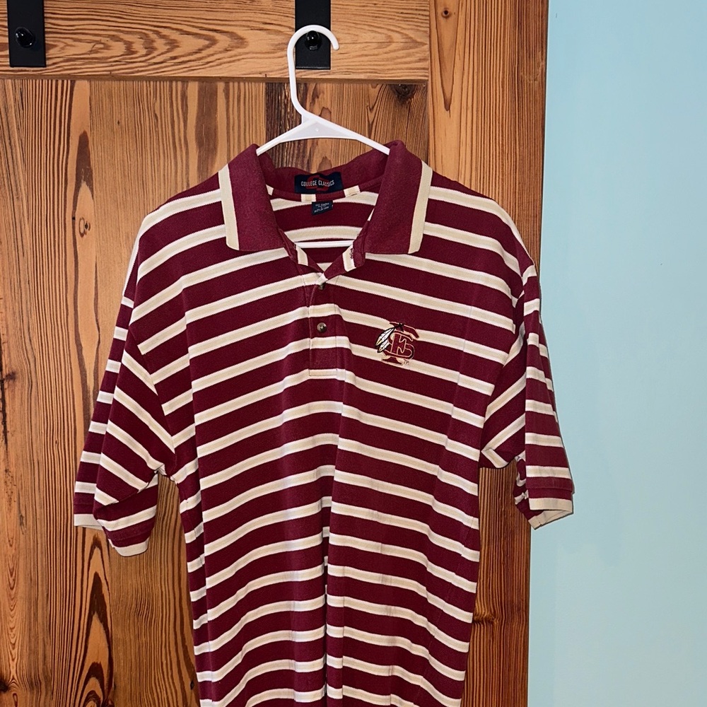 Vintage FSU Striped Polo Shirt